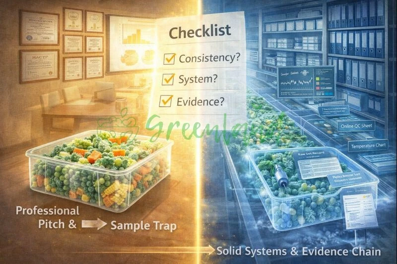 Frozen vegetable factory audit checklist from sample to evidence chain GreenLand-food